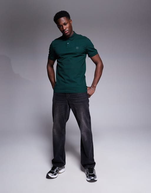 BOSS Orange - Passenger - Polo ajusté en piqué avec logo ton sur ton - Vert foncé, 4 de 4