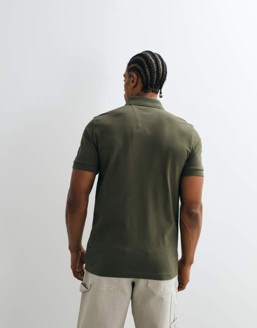 BOSS Orange Passenger slim fit pique polo shirt in green, 5 of 5