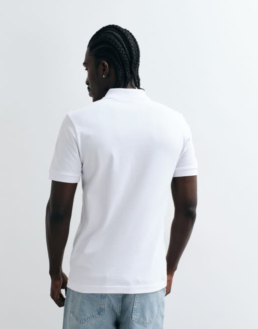 BOSS Orange Passenger slim fit pique polo shirt in white, 4 of 5