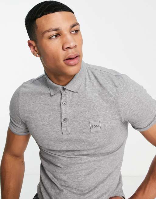 BOSS Orange in grey shirt polo ASOS Passenger fit slim 