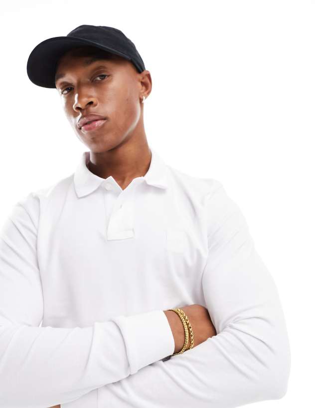 BOSS Orange - passerby long sleeve polo in white