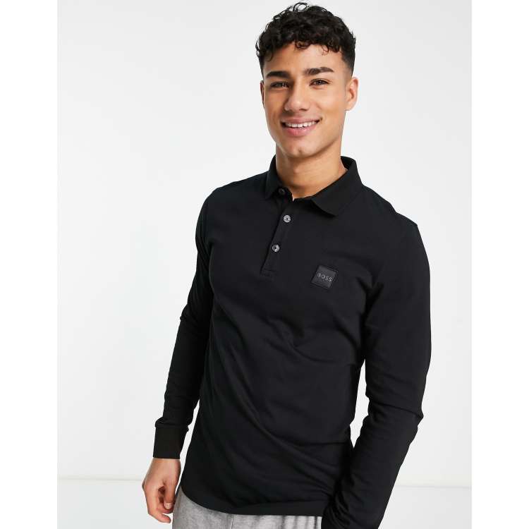 BOSS Orange Passerby long | polo shirt ASOS sleeve black in