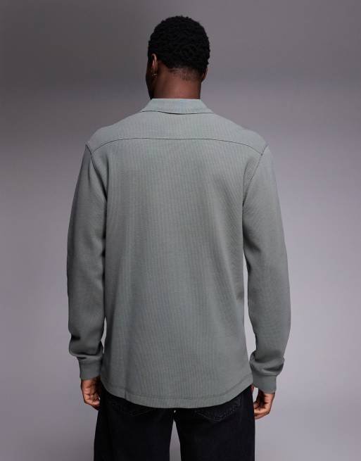BOSS Orange passerby tonal logo sleeve pique polo slim fit mid grey, 3 of 5