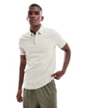 [BOSS Orange] BOSS Orange Passertip icon logo slim fit tipped pique polo in light beige-Neutral S Light beige