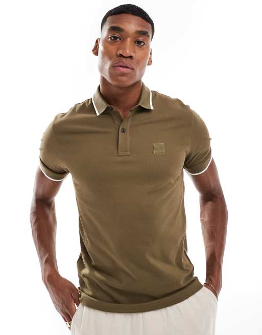 BOSS Orange – Passertip – Polohemd in Khaki