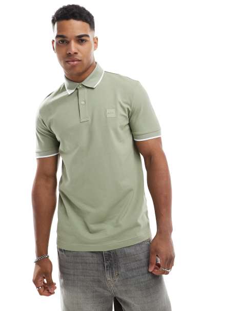 Boss Orange Passertip polo in green