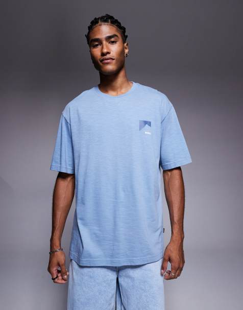 Boss Orange polar regular fit back print t-shirt in light blue