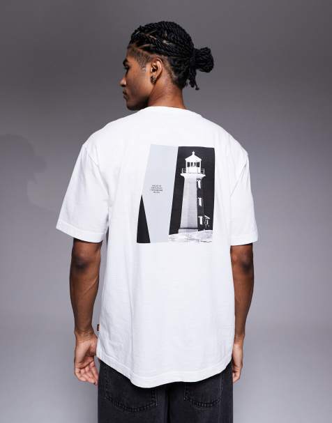 BOSS Orange Polar regular fit back print T-shirt in white - view 1