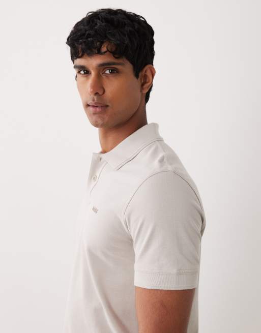 BOSS Orange - Prime - Polo gris con logo a tono de piqué de algodón, 4 de 5
