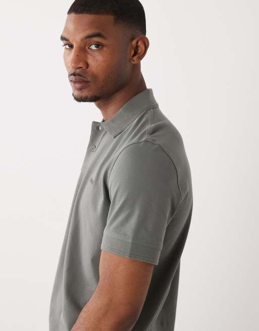 BOSS Orange – Prime – Polohemd aus Baumwoll-Pikee in Grau mit farblich abgestimmtem Logo, 4 von 5