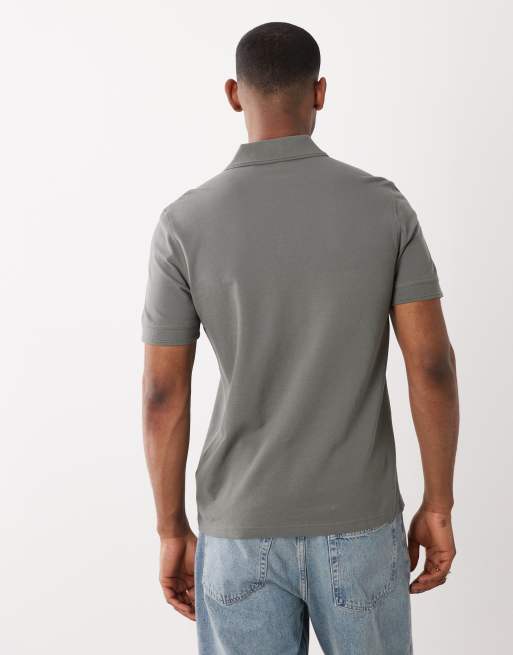 BOSS Orange – Prime – Polohemd aus Baumwoll-Pikee in Grau mit farblich abgestimmtem Logo, 5 von 5