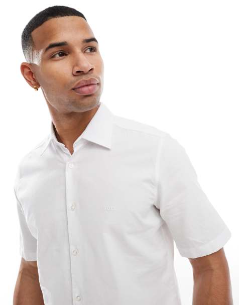 BOSS Orange Rash_2 short sleeve oxford shirt in white