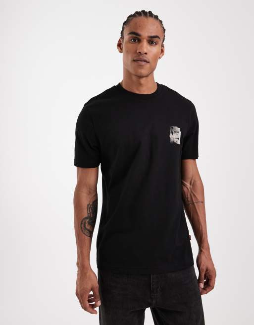 BOSS Orange regular fit back graphic t-shirt in black, 3 of 5