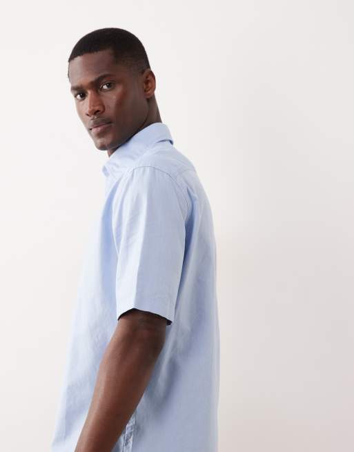 BOSS Orange - Regular-fit overhemd van katoen met lange mouwen en knoopsluiting in blauw, 2 van 5