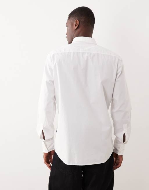 BOSS Orange - Regular-fit overhemd van katoen met lange mouwen en knoopsluiting in wit, 4 van 5