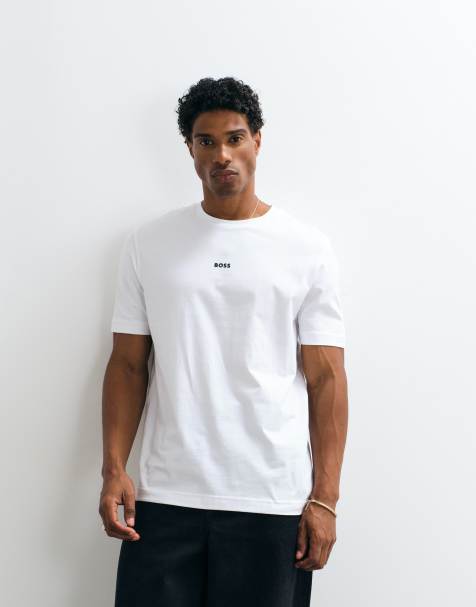 BOSS Orange relaxed fit small graphic T-shirt in white - view 1