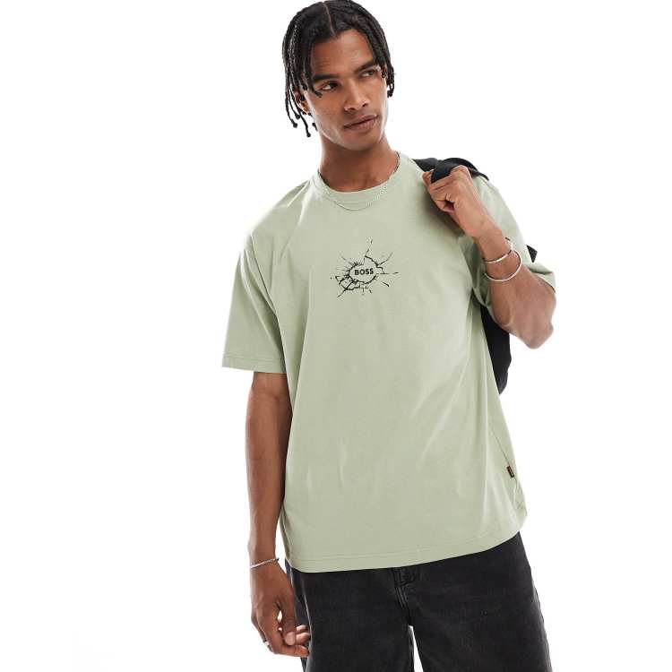 BOSS Orange relaxed fit T-shirt in green with small chest