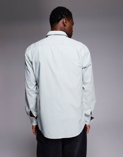 BOSS Orange - Relegant - Camicia in cotone grigio chiaro vestibilità classica, 3 di 5