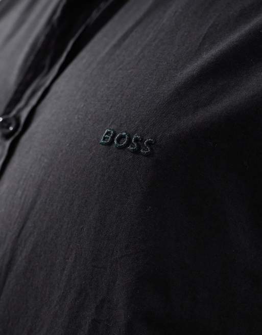 BOSS Men's Long Sleeve Black T-Shirt – Classic Fit, Crew Neck, 100% Cotton