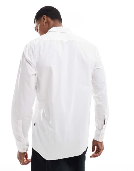 BOSS Orange - Relegant - Poplin overhemd met lange mouwen in wit, 2 van 4
