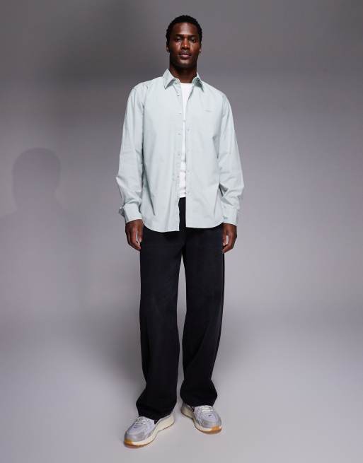 BOSS Orange relegant regular fit cotton shirt in light grey, 2 of 5