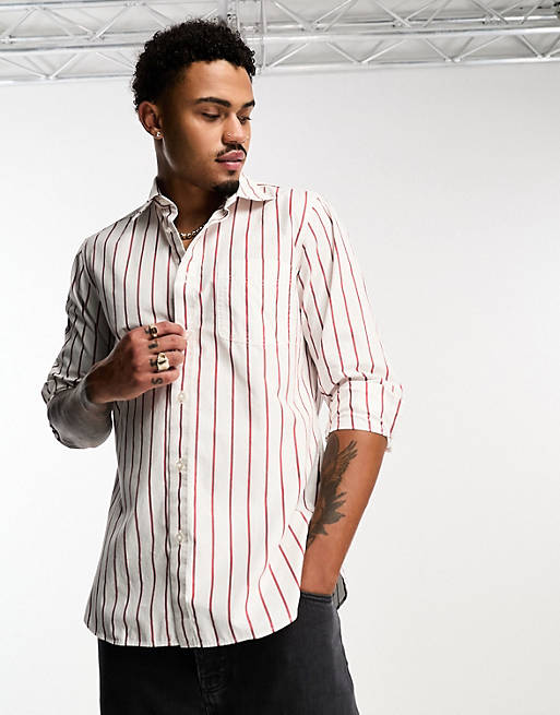 BOSS Orange Remiton relaxed fit shirt in natural | ASOS