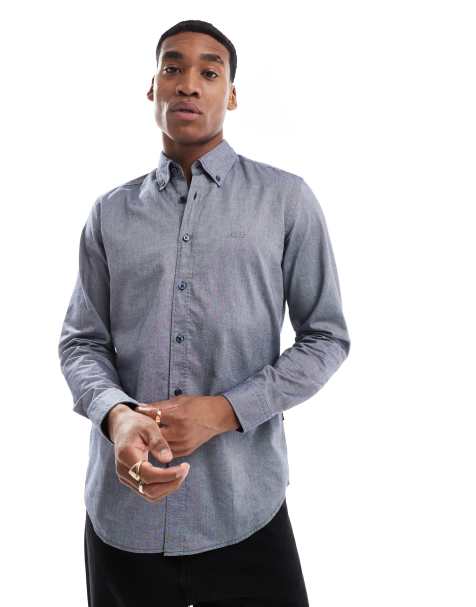 BOSS Orange – Rickert – Marinblå oxfordskjorta med långa ärmar - view 1