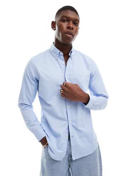 BOSS Orange rickert oxford long sleeve shirt in light blue - view 1