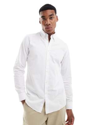 rickert oxford long sleeve shirt in white