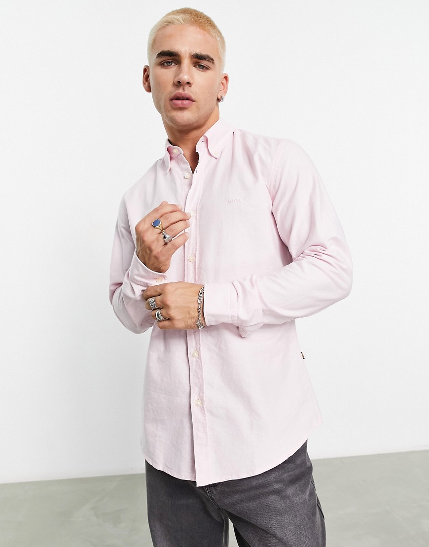 BOSS Orange Rickert regular fit long sleeve shirt in pastel pink