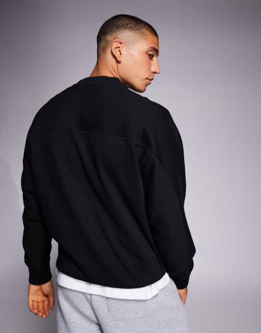 BOSS Orange - Ruimvallend sweatshirt van zware stof met logo in het midden in zwart, 3 van 5