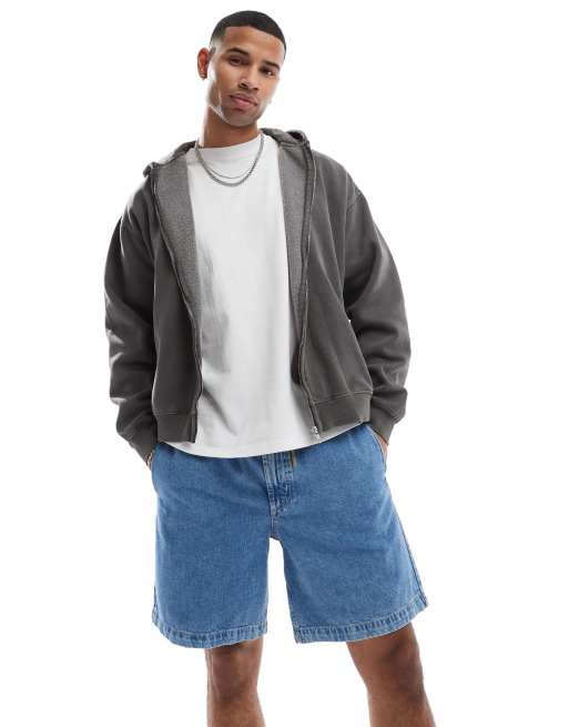 BOSS Orange - Sandrew - Pantaloncini di jeans lavaggio medio con coulisse, 2 di 5