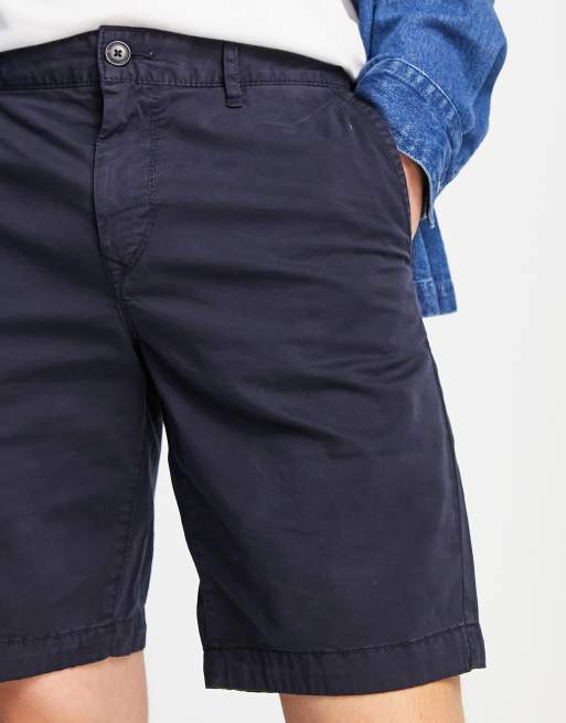 BOSS Orange Schino slim fit chino shorts in navy ASOS