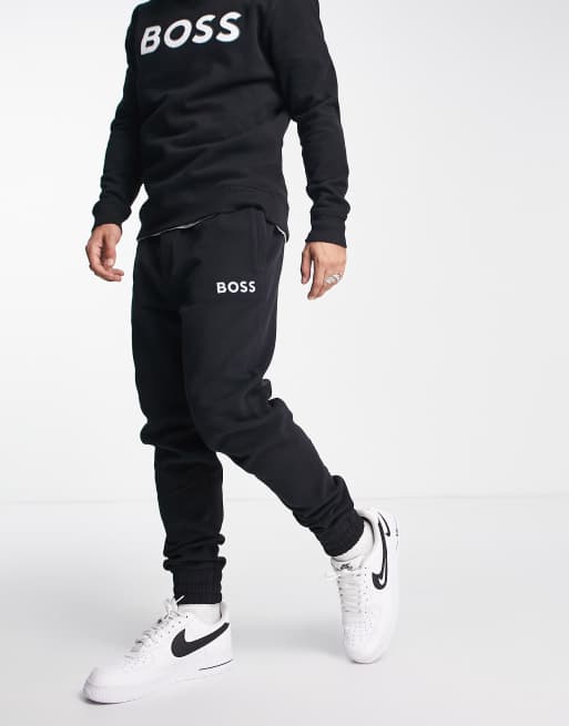 BOSS Orange Selogox logo joggers in black ASOS