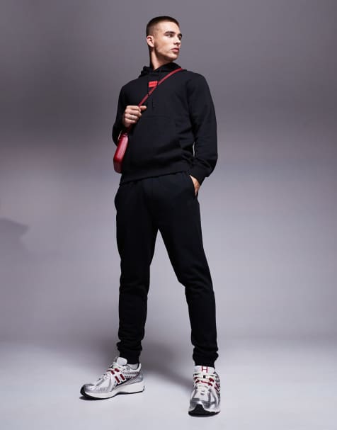 BOSS Orange - Sestart - Sorte regular fit-joggingbukser med logo - view 1