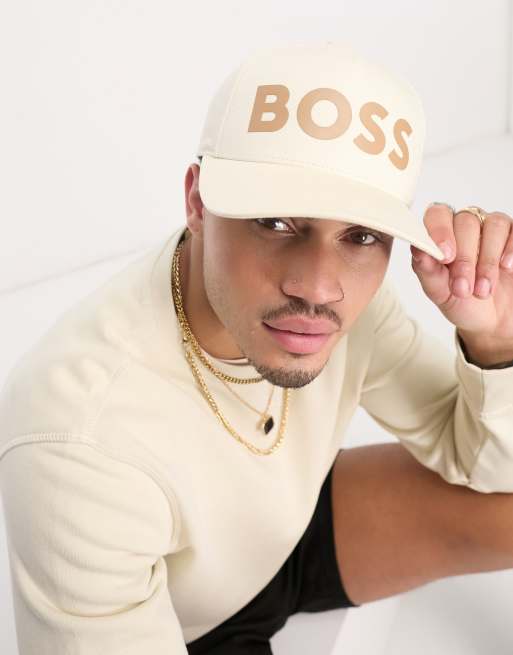 BOSS Orange – Sevile – Czapka z daszkiem w kolorze złamanej bieli