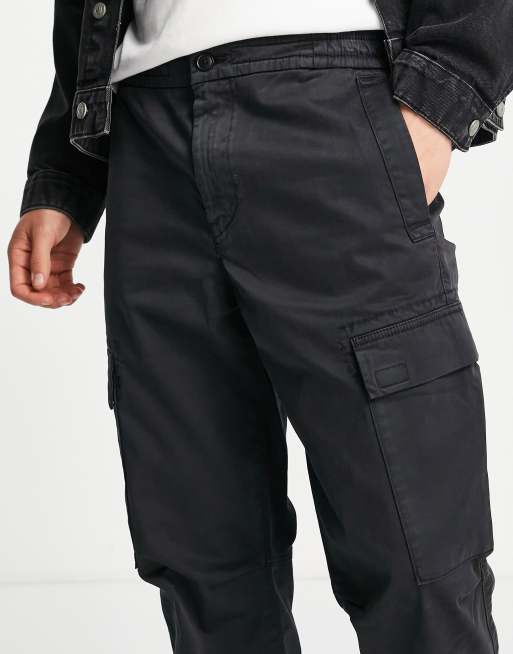 | in trousers fit black Orange tapered ASOS BOSS Sisla cargo