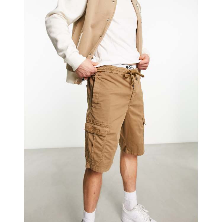 ClassicfuncenterShops BOSS Orange Sisla2 drawstring cargo rotate shorts in beige fendi ff degrade jeans