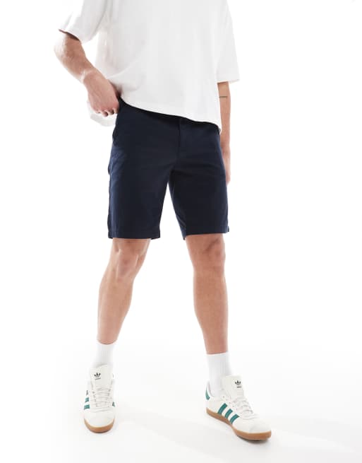 BOSS Orange - Slim-fit chinoshorts van katoen in marineblauw, 3 van 5
