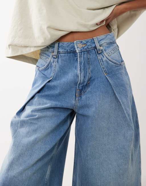 BOSS Orange slouchy pleared relaxed fit denim shorts in blue, 3 of 5