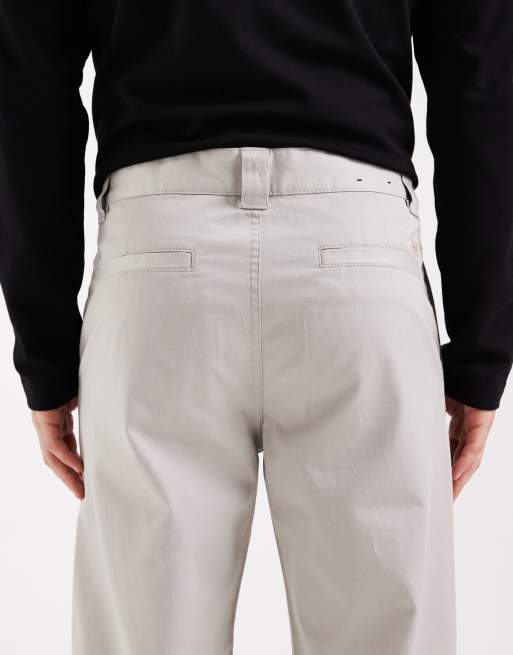 BOSS Orange straight fit chinos in light grey, 5 of 5