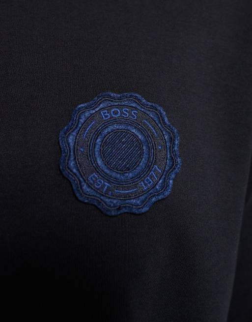 BOSS Orange – Svart t-shirt med collegelogga på bröstet, 5 av 5