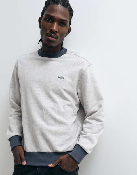 Boss Orange sweatshirt med brystlogo i grå - view 1