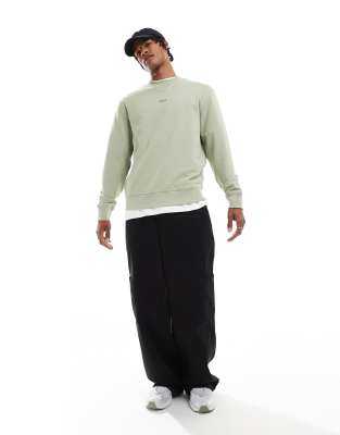 Hugo Boss Sweatshirt With Small Chest Logo In Green