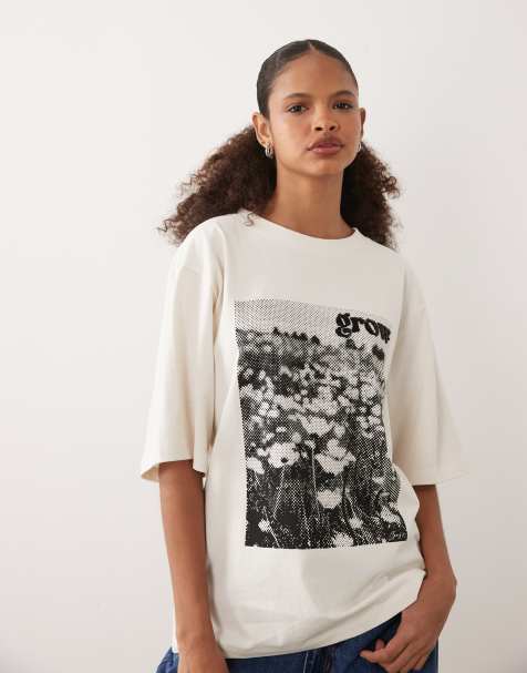 BOSS Orange - T-shirt à imprimé fleurs - Crème - view 1