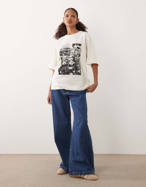 BOSS Orange - T-shirt à imprimé fleurs - Crème, 3 de 4