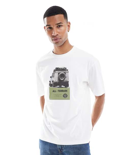 Boss Orange - T-shirt bianca con grafica di auto sul petto - view 1