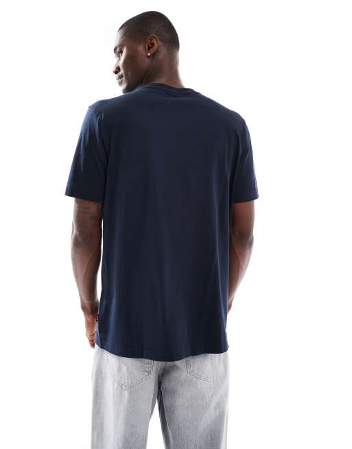BOSS Orange - T-shirt blu navy con stampa sul petto, 2 di 4