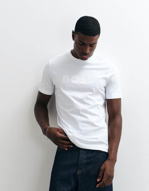 BOSS Orange - T-shirt classique à logo ton sur ton - Blanc, 2 de 5