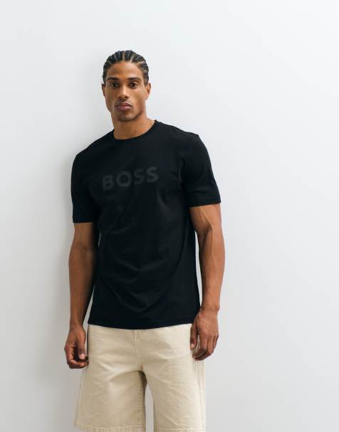 BOSS Orange - T-shirt classique à logo ton sur ton - Noir - view 1